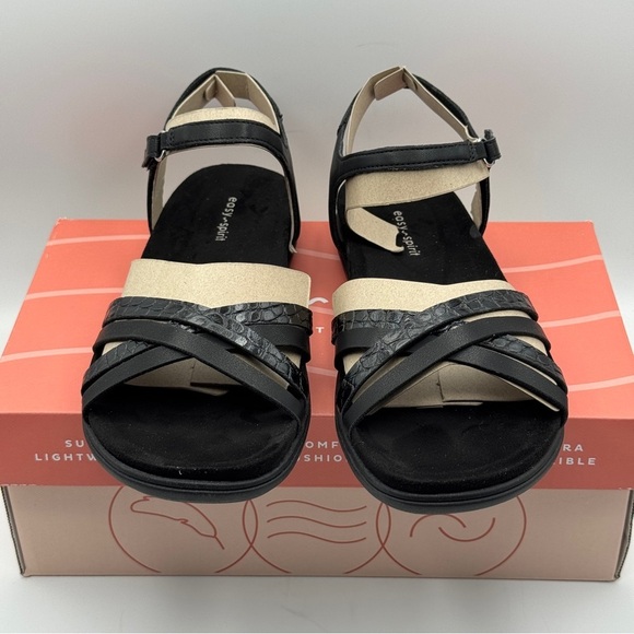 Easy Spirit Dottle3 Black Sandals Size 8.5M - Picture 2 of 7